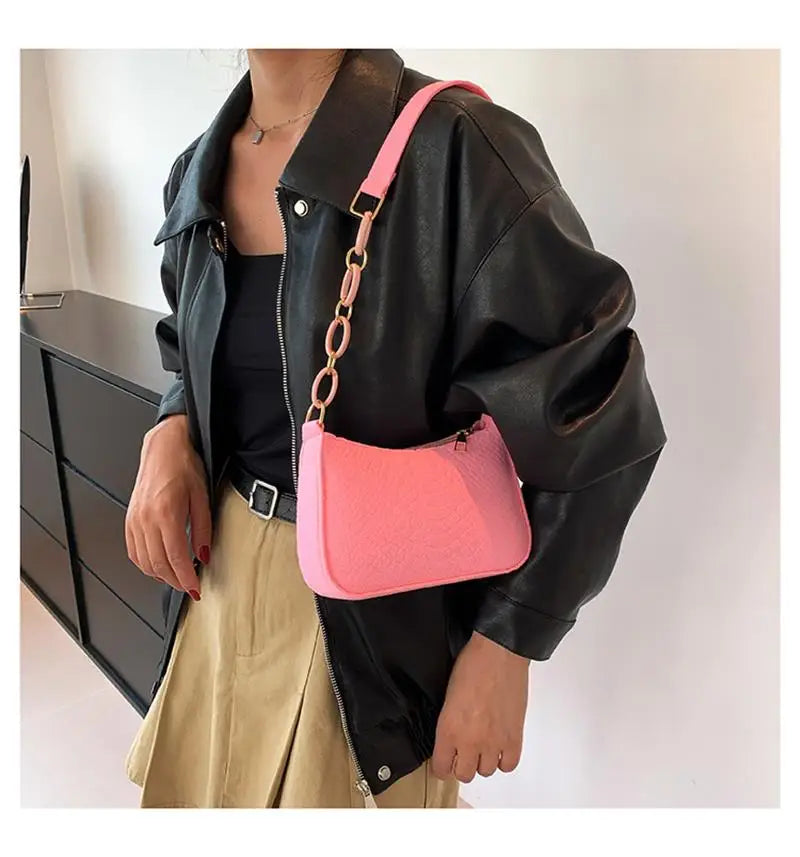 Portable Handbag Contrasting Color Underarm Bag Stylish Underarm Bags Casual And Fashionable Large Capacity women Bags wholesale