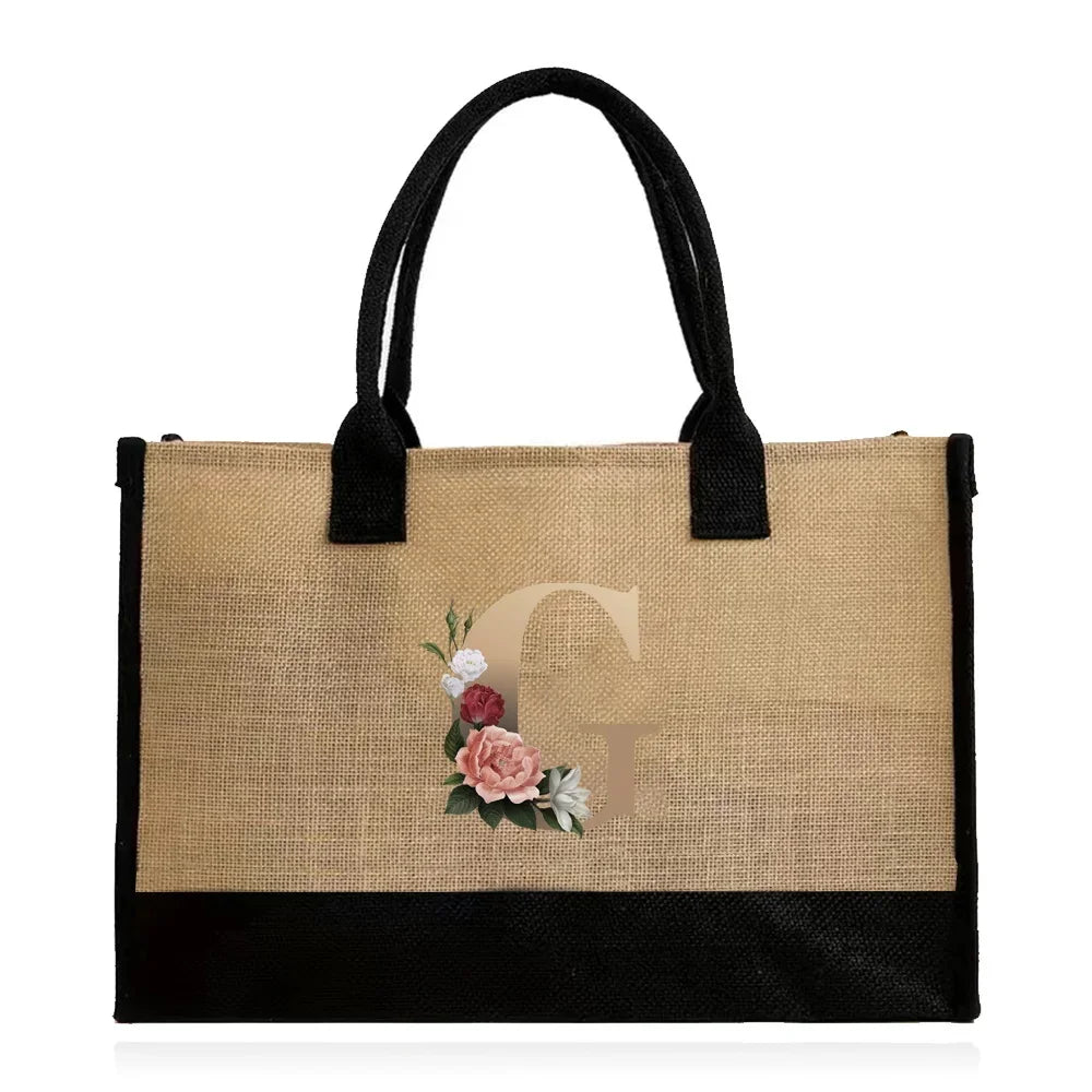 letter G canvas tote bag