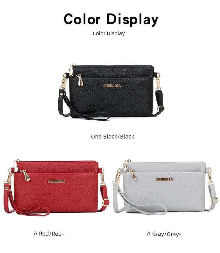 Women's Bag New Shoulder Bag Soft Leather Phone Bag Fashion Crossbody Bag Women's Simple Clutch K-style Women's Small Square Bag