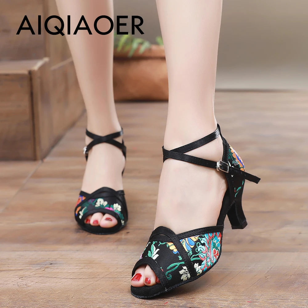 Ballroom Dance Shoes Women Latin Women's Shoes Heel Women's Sandals Summer 2024 High Heels Sandals Elegant Woman Heeled Standard