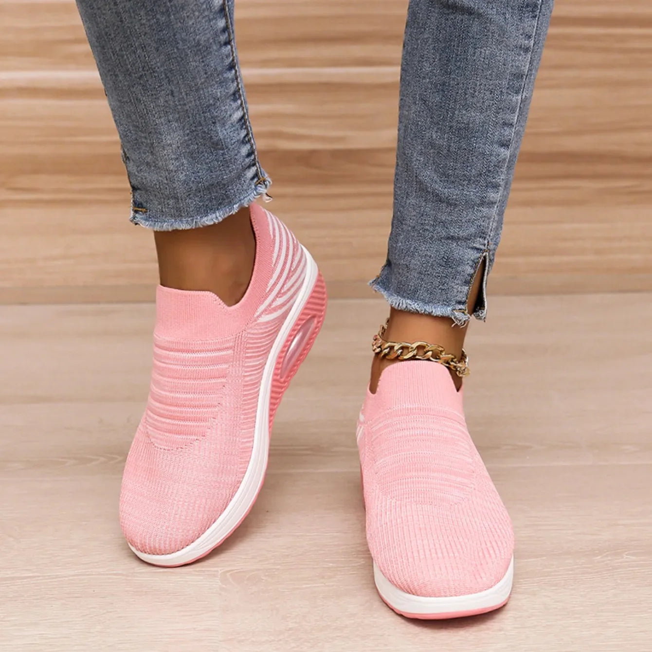 Women New Deep Mouth Comfortable Running Non-slip Sneakers Trend Lightweight Designer Thick Casual Shoes 2024 Zapatos De Mujer