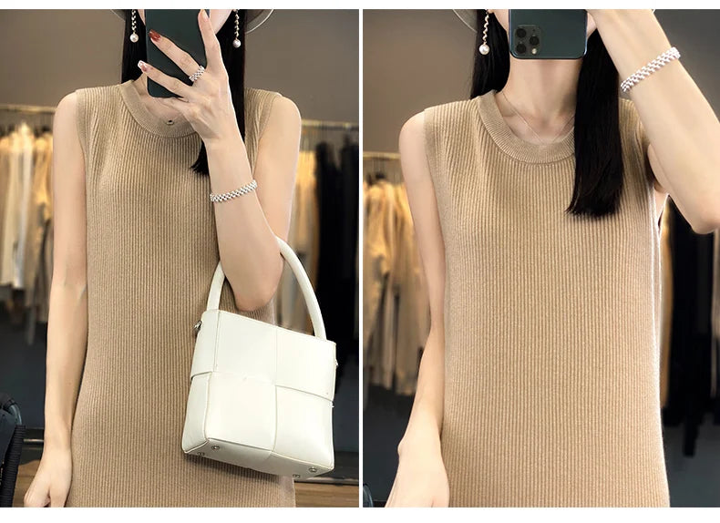 Two Piece Set Women New Autumn Winter Fashion Solid Color Sweater Suit Long Sleeve Turtleneck Clothing Straight Split Dress Sets