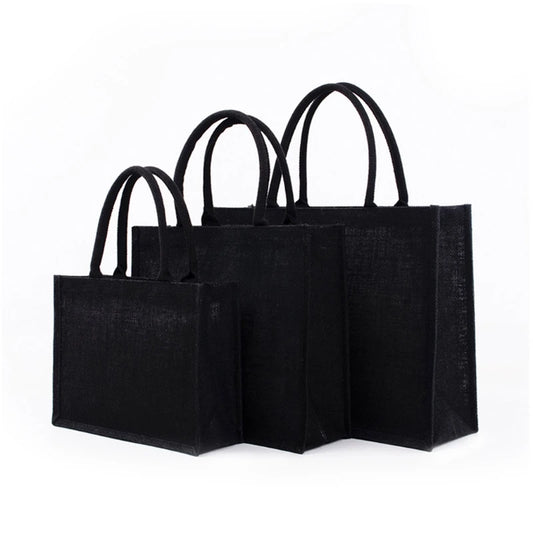 black jute tote bag