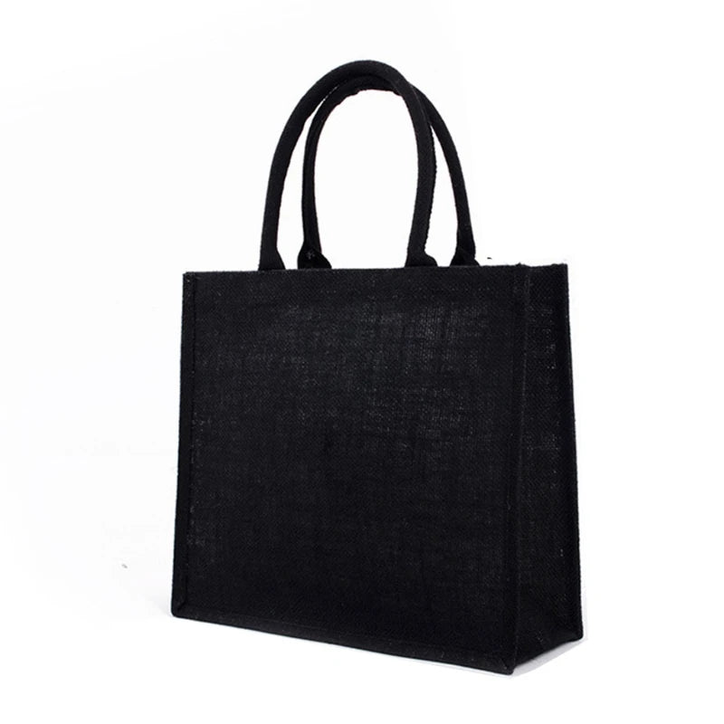 black jute tote bag