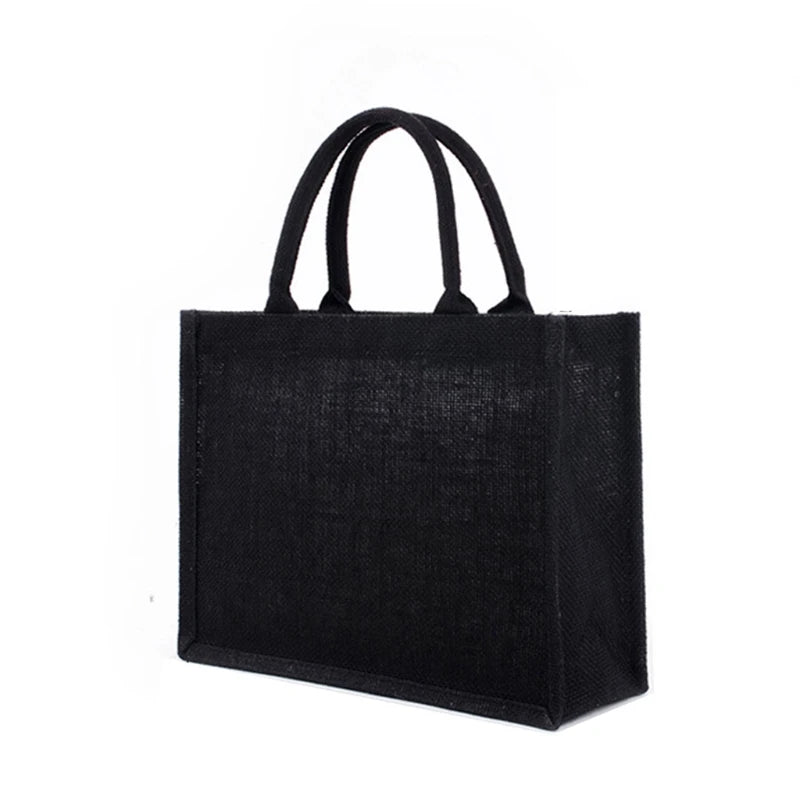 black jute tote bag