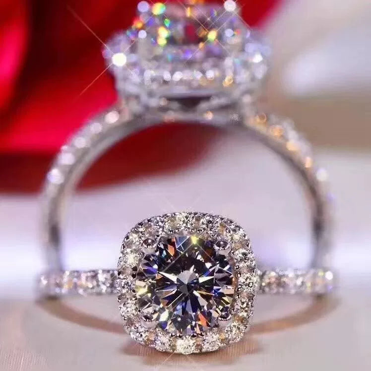 bright moissanite wedding sets