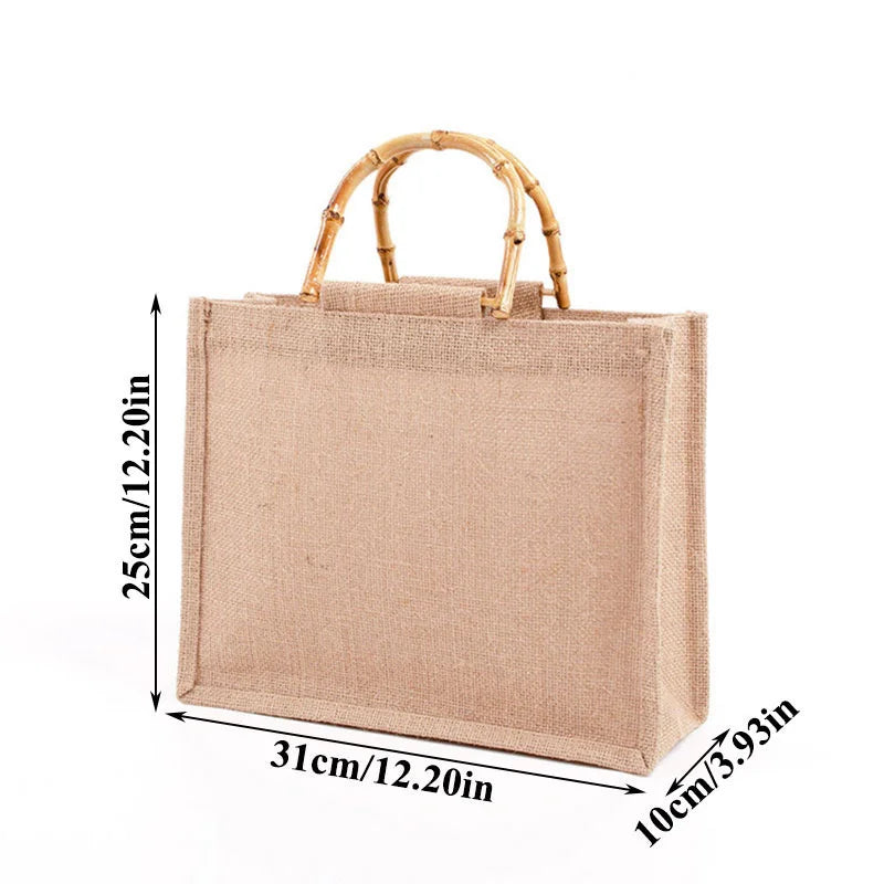 burlap jute tote bags size