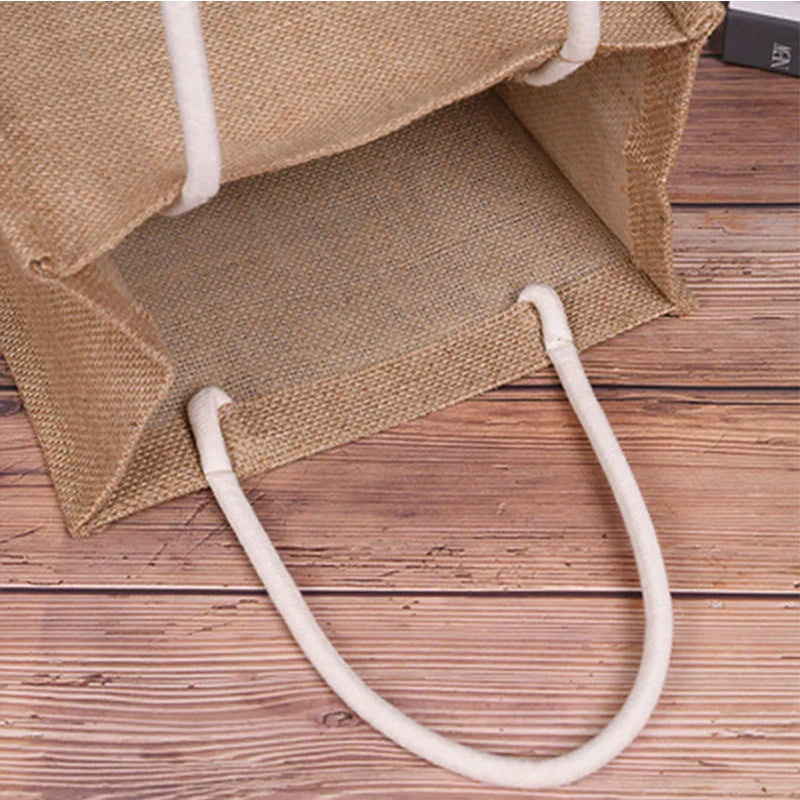 burlap shopping bag