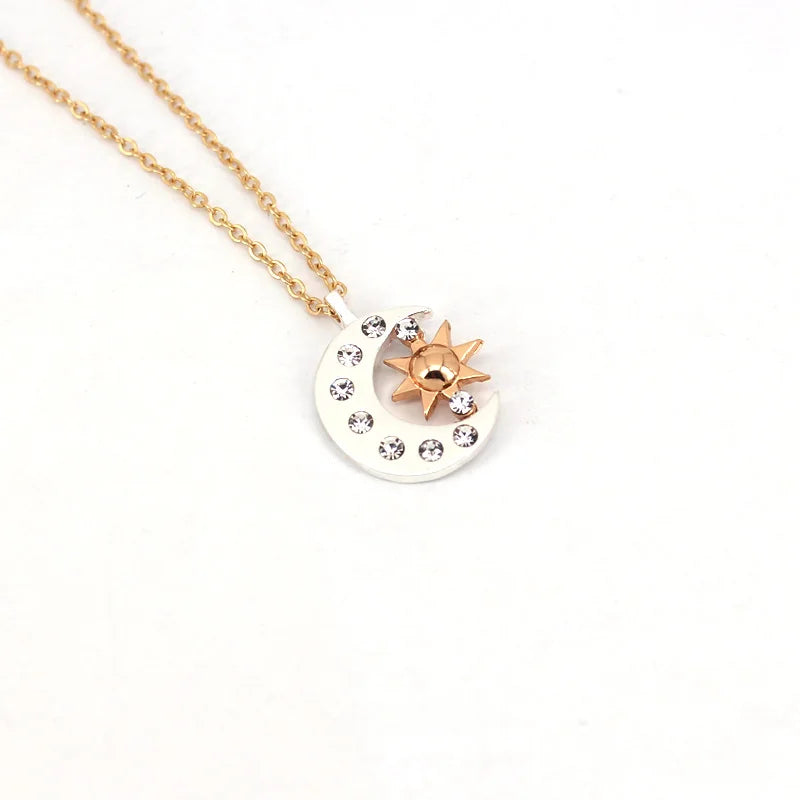 moon necklace white