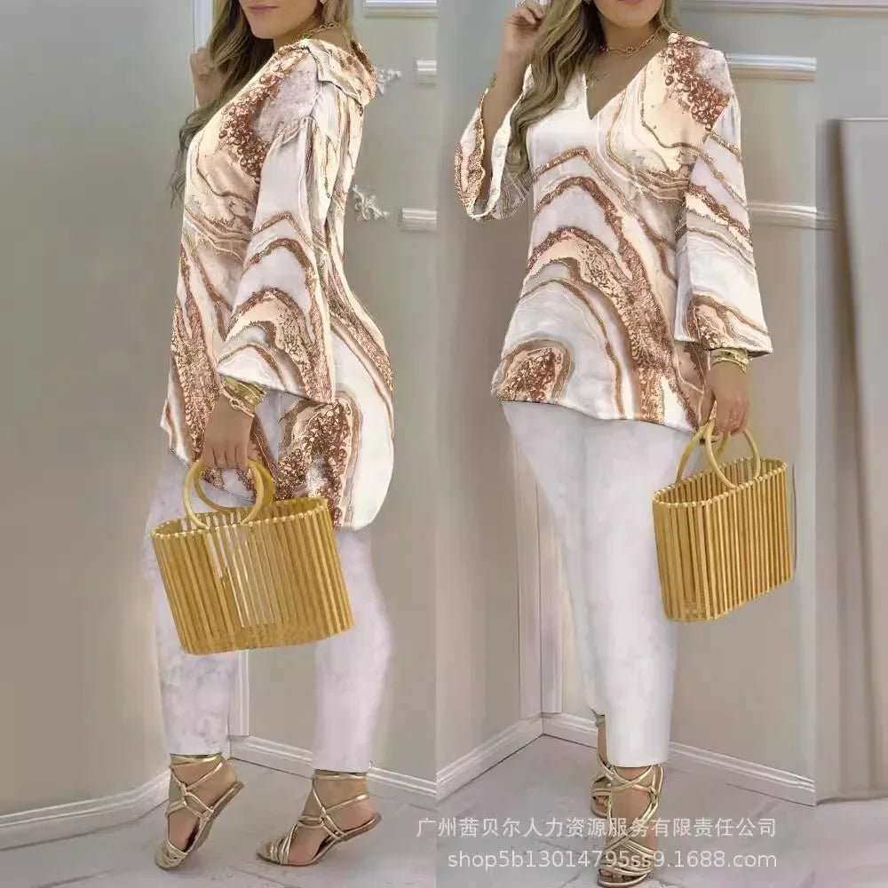 v neck long sleeve blouse