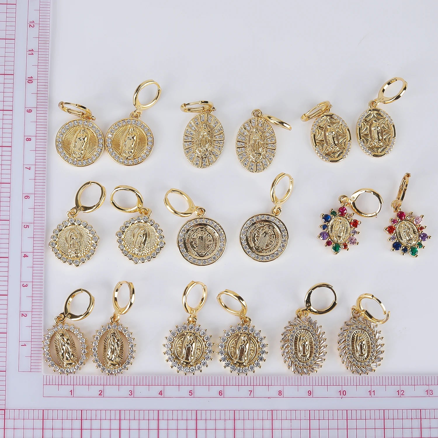 virgin mary earrings set
