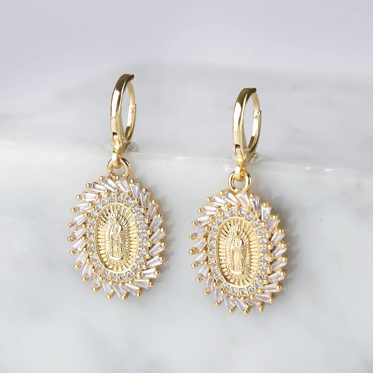 virgin mary earrings stud